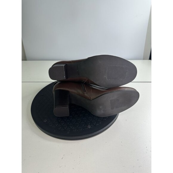 DAMAGED Cole Haan Grand OS Women's Sz 8.5 Brown Leather Zip Ankle Boots W02757 - Picture 9 of 14